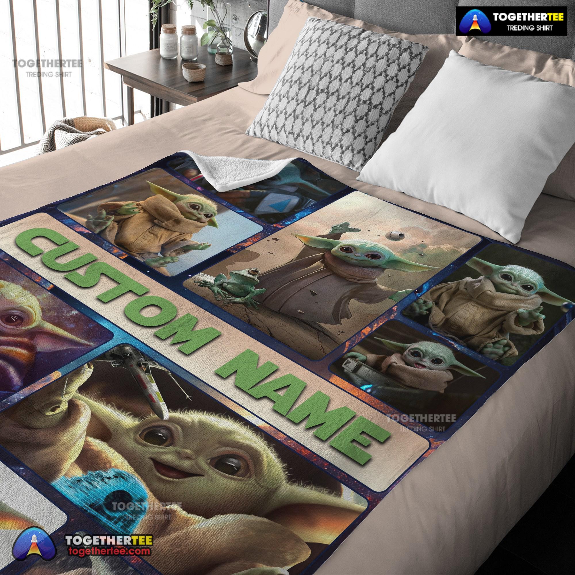 Official Star Wars Baby Yoda Collage Blanket Fleece Customized Blanket - Image 3