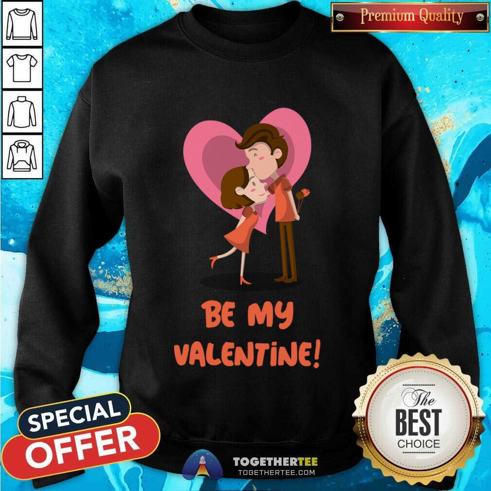Happy Be My Valentine Happy Couple Valentines Day T-Shirt - Image 4