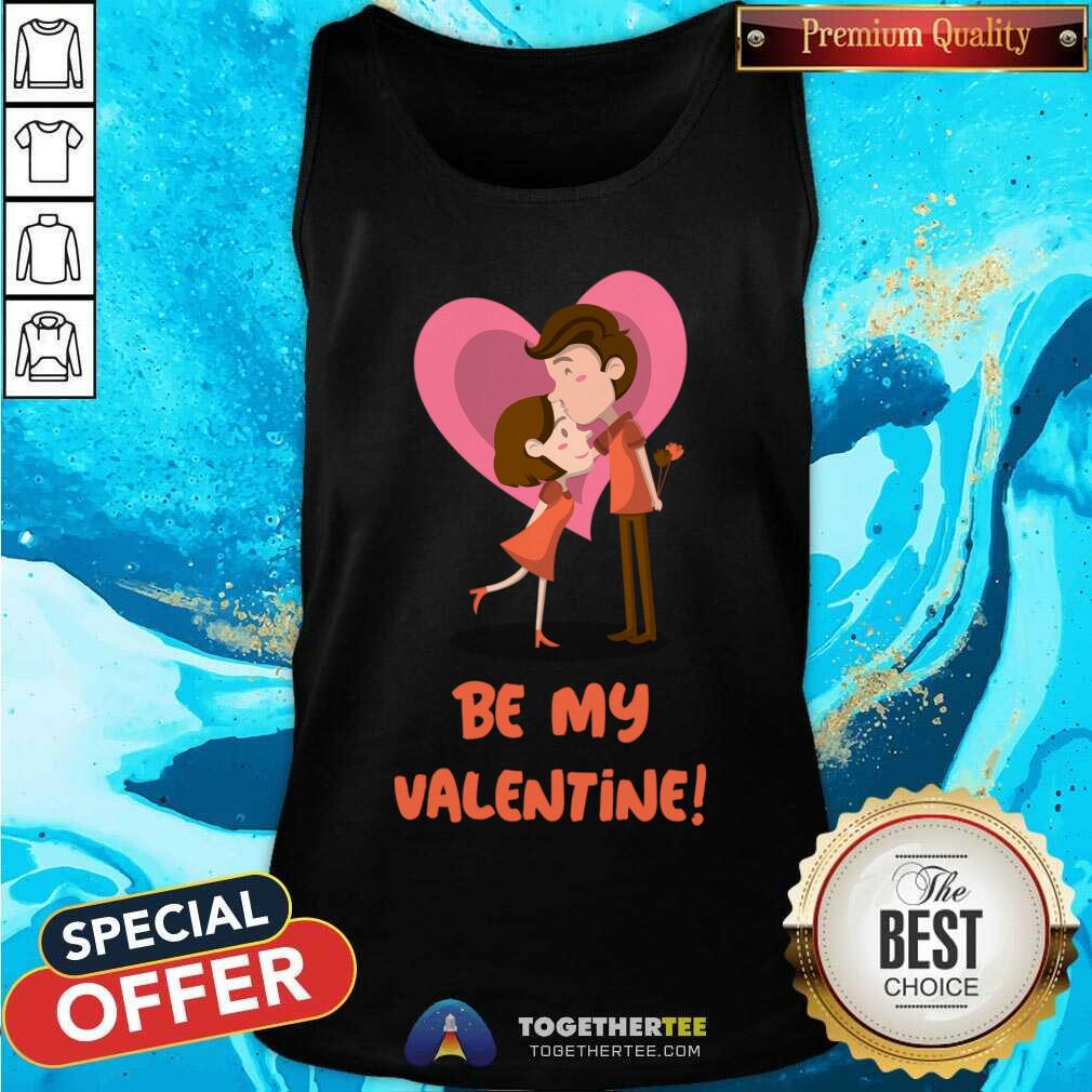 Happy Be My Valentine Happy Couple Valentines Day T-Shirt - Image 3