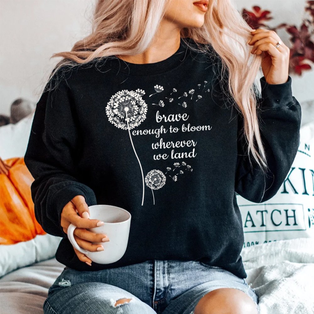 Brave Enough To Bloom Military Kids Month Of Military Child Shirt - Image 2