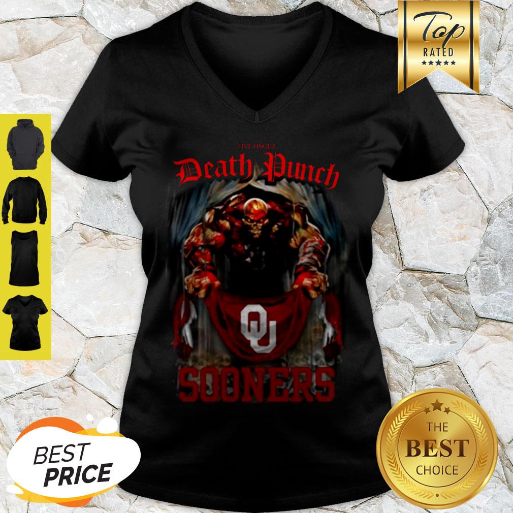 Five Finger Death Punch Holding Oklahoma Sooners Shirt - Image 5