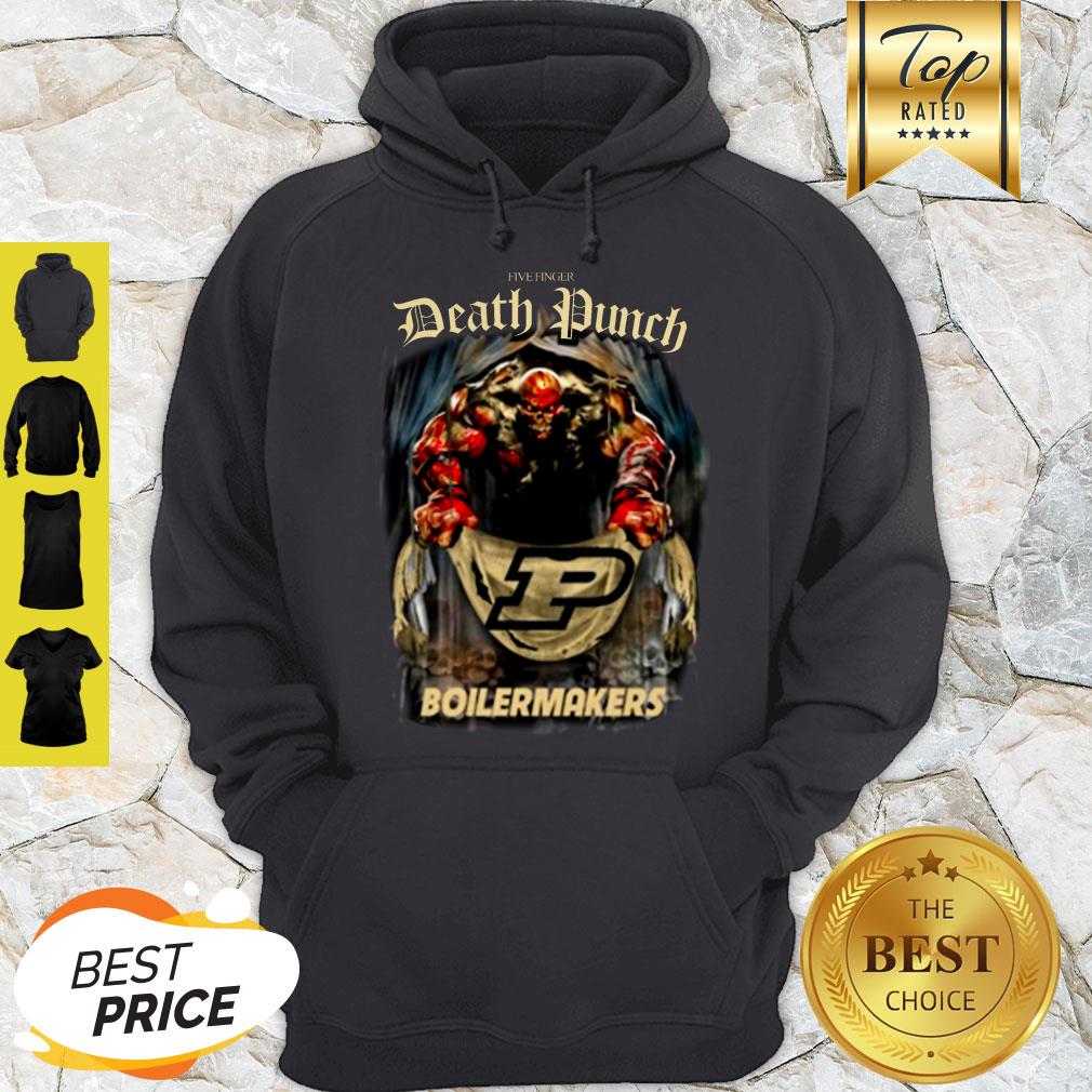 Five Finger Death Punch Holding Purdue Boilermakers Flag Shirt - Image 2