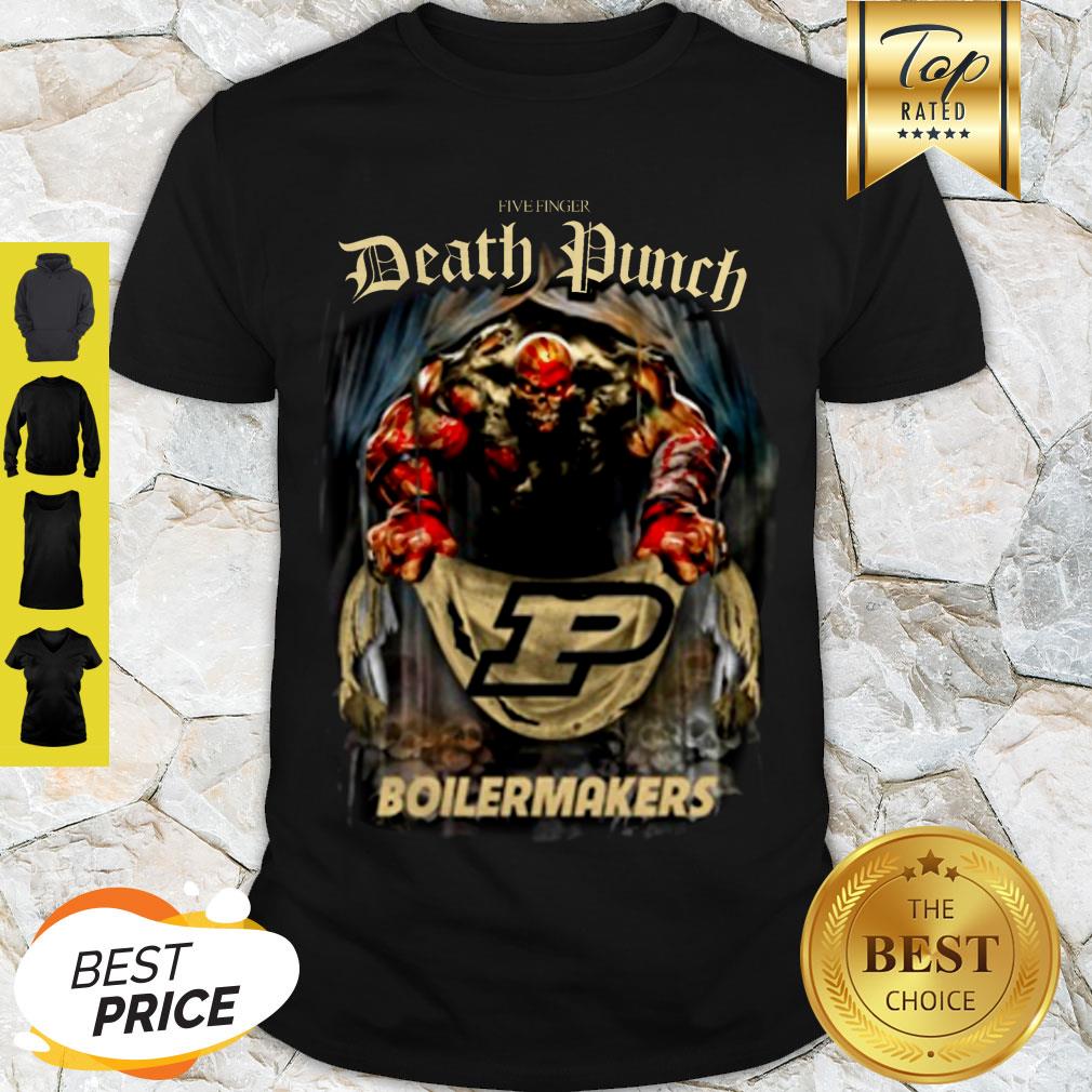 Five Finger Death Punch Holding Purdue Boilermakers Flag Shirt