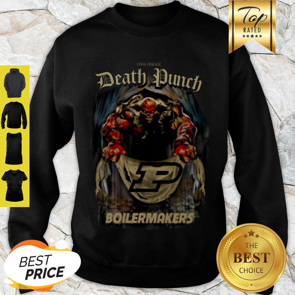 Five Finger Death Punch Holding Purdue Boilermakers Flag Shirt - Image 3
