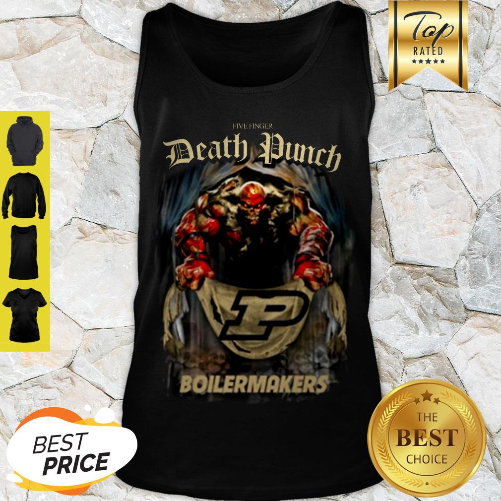 Five Finger Death Punch Holding Purdue Boilermakers Flag Shirt - Image 4