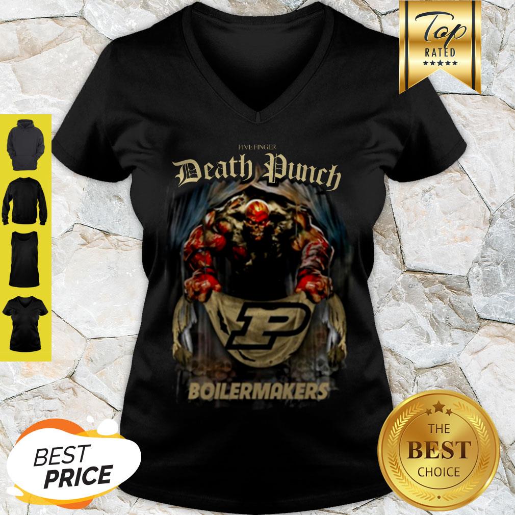 Five Finger Death Punch Holding Purdue Boilermakers Flag Shirt - Image 5