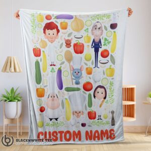 Perfect Top Pixar Ratatouille Chief Cute Chibi Character Vegetable Blanket Fleece Customized Blanket