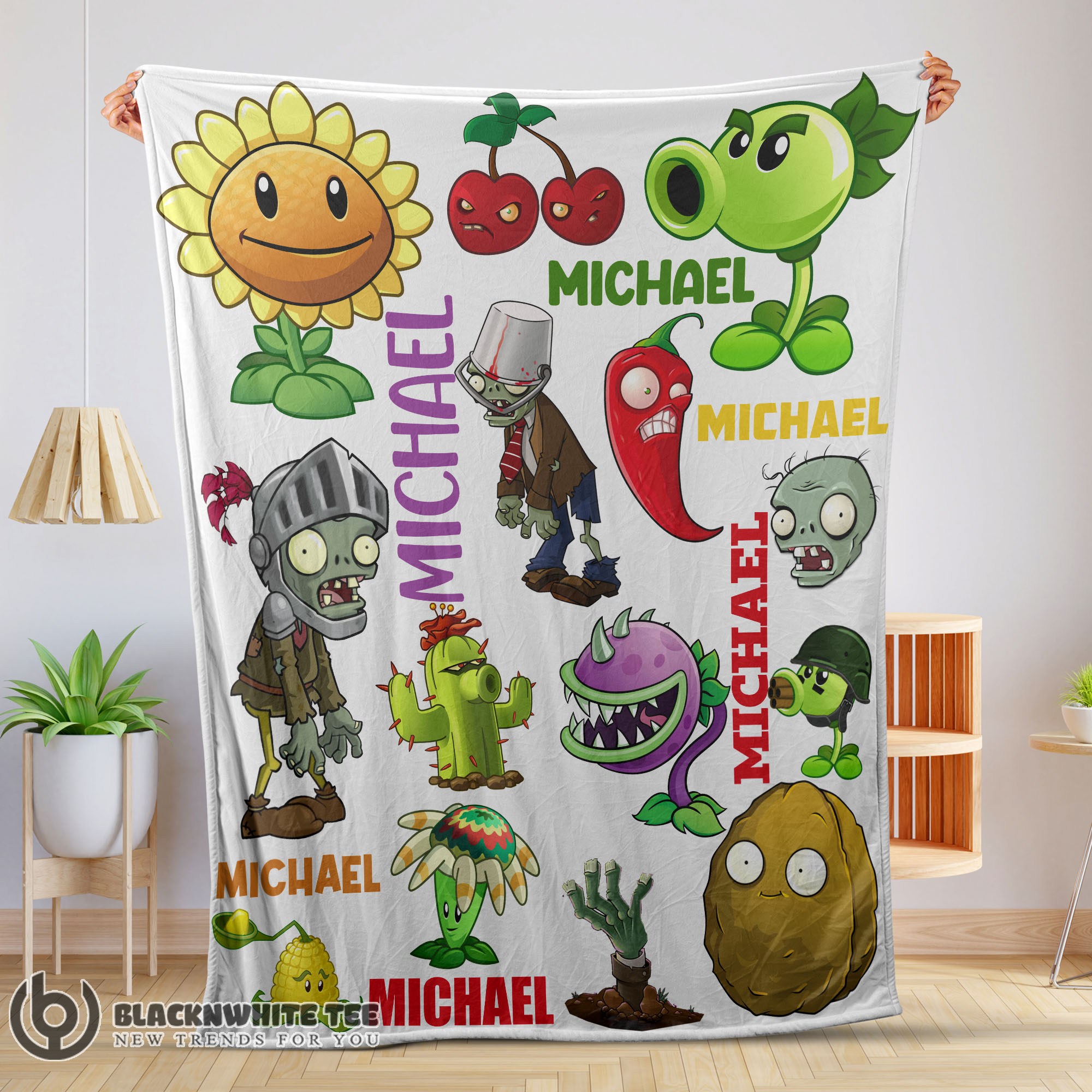 Perfect Top Plants Vs Zombies Characters Blanket Fleece Customized Blanket
