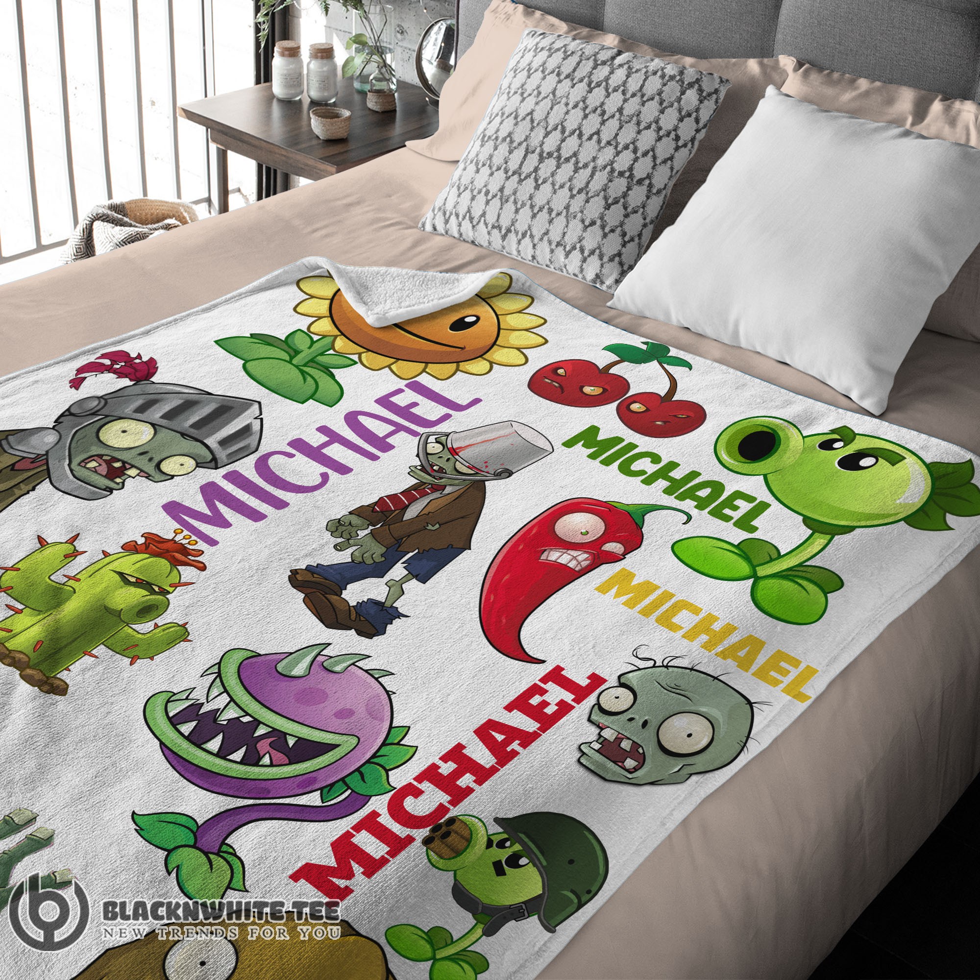 Perfect Top Plants Vs Zombies Characters Blanket Fleece Customized Blanket - Image 3