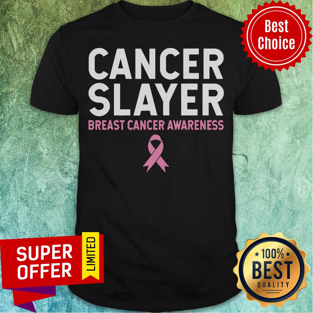 Official Cancer Slayer Survivor Breast Cancer Awareness Pink Ribbon Shirt