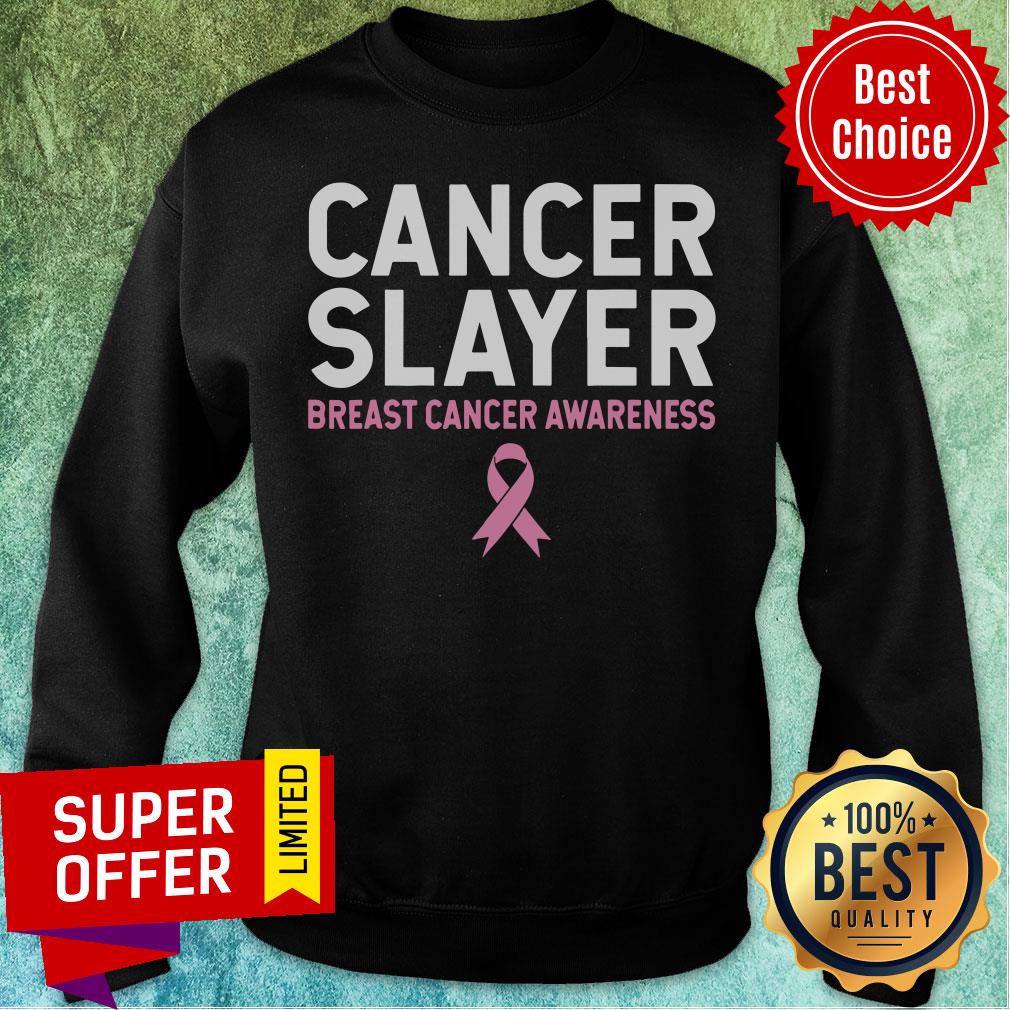 Official Cancer Slayer Survivor Breast Cancer Awareness Pink Ribbon Shirt - Image 5