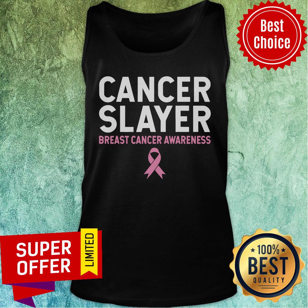 Official Cancer Slayer Survivor Breast Cancer Awareness Pink Ribbon Shirt - Image 4