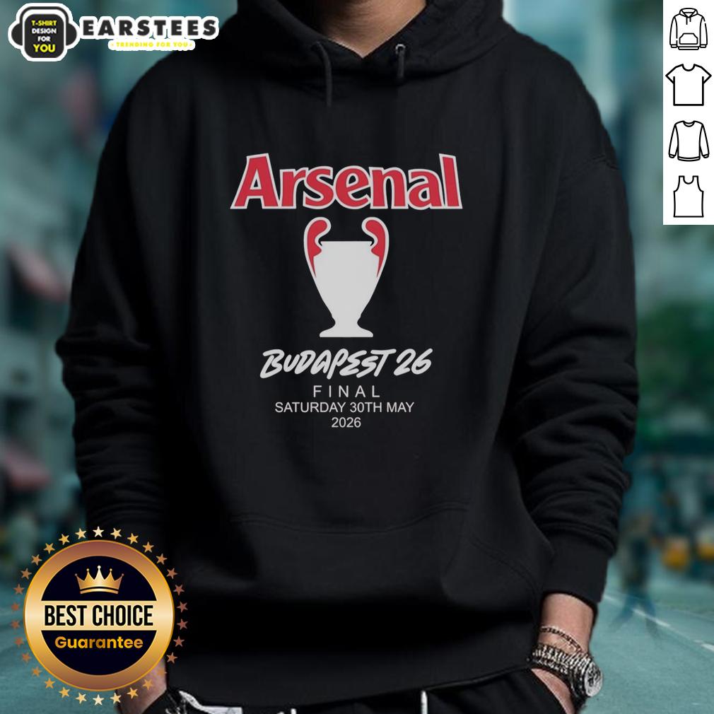 Good Arsenal FC Budapest 2026 Uefa Champions League Final T-Shirt - Image 2