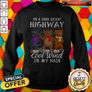 Alternative view of Awesome Bear On A Dark Desert Highway Cool Wind In My Hair Shirt