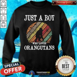 Alternative view of Gorillas Just A Boy Who Love Orangutans Vintage Retro Shirt