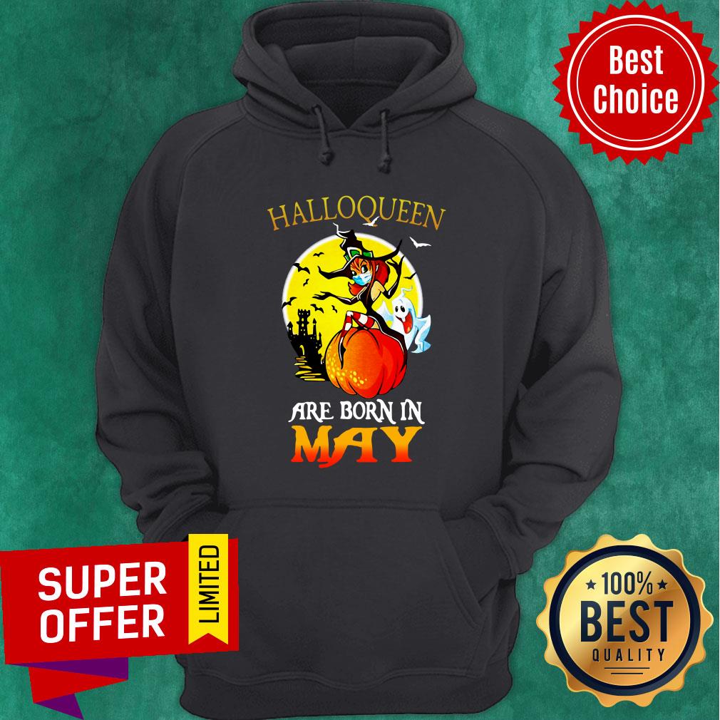 Halloqueen Are Born In May Ghost Witch Mask Shirt - Image 5