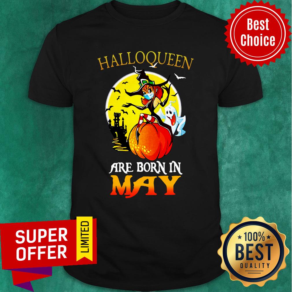 Halloqueen Are Born In May Ghost Witch Mask Shirt