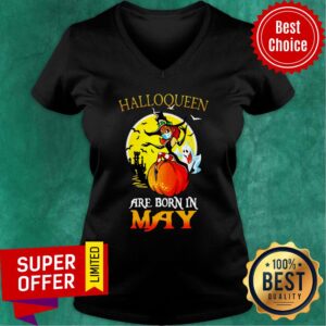 Alternative view of Halloqueen Are Born In May Ghost Witch Mask Shirt
