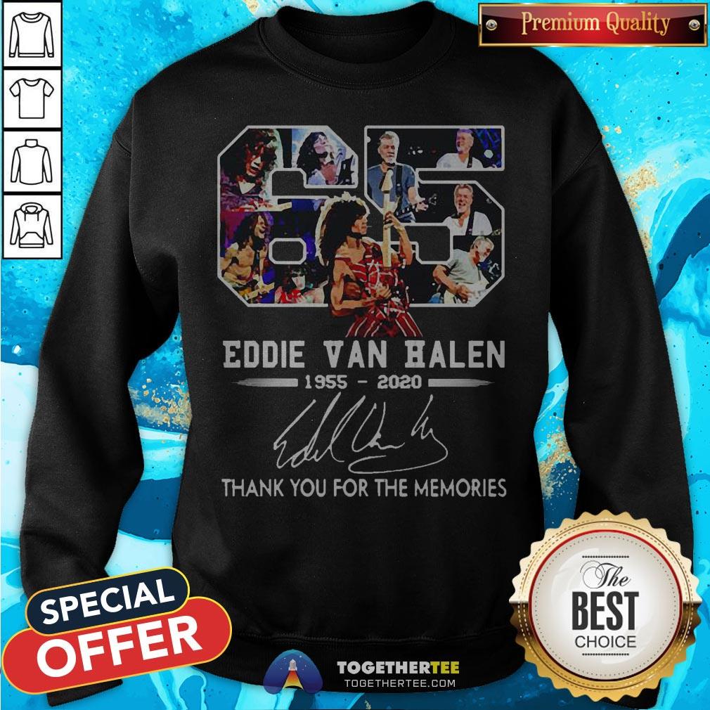 65 Eddie Van Halen 1955-2020 Signature Thank You For The Memories Shirt - Image 4