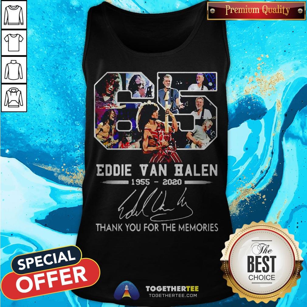 65 Eddie Van Halen 1955-2020 Signature Thank You For The Memories Shirt - Image 3