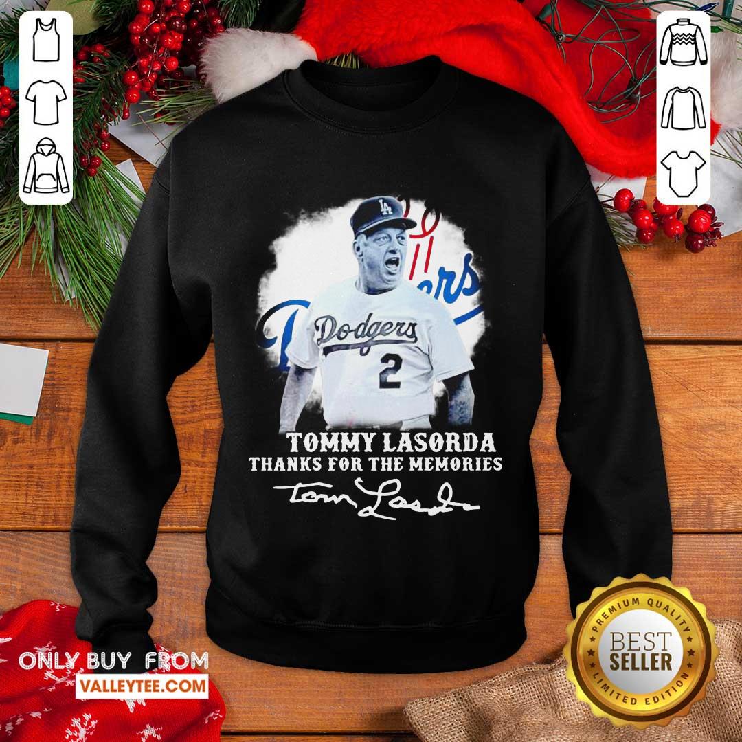 Happy Los Angeles Dodgers Tommy Lasorda Thanks For The Memories Signatures Shirt - Image 5