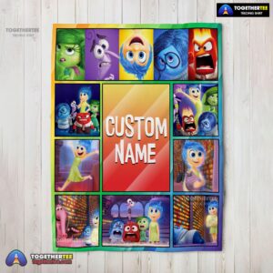 Official Disney Inside Out Colorful Collage Blanket Fleece Customized Blanket