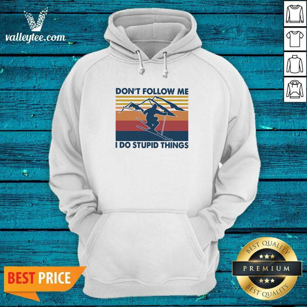 Nice Vintage Snowboarding Dont Follow Me I Do Stupid Things Shirt - Image 2