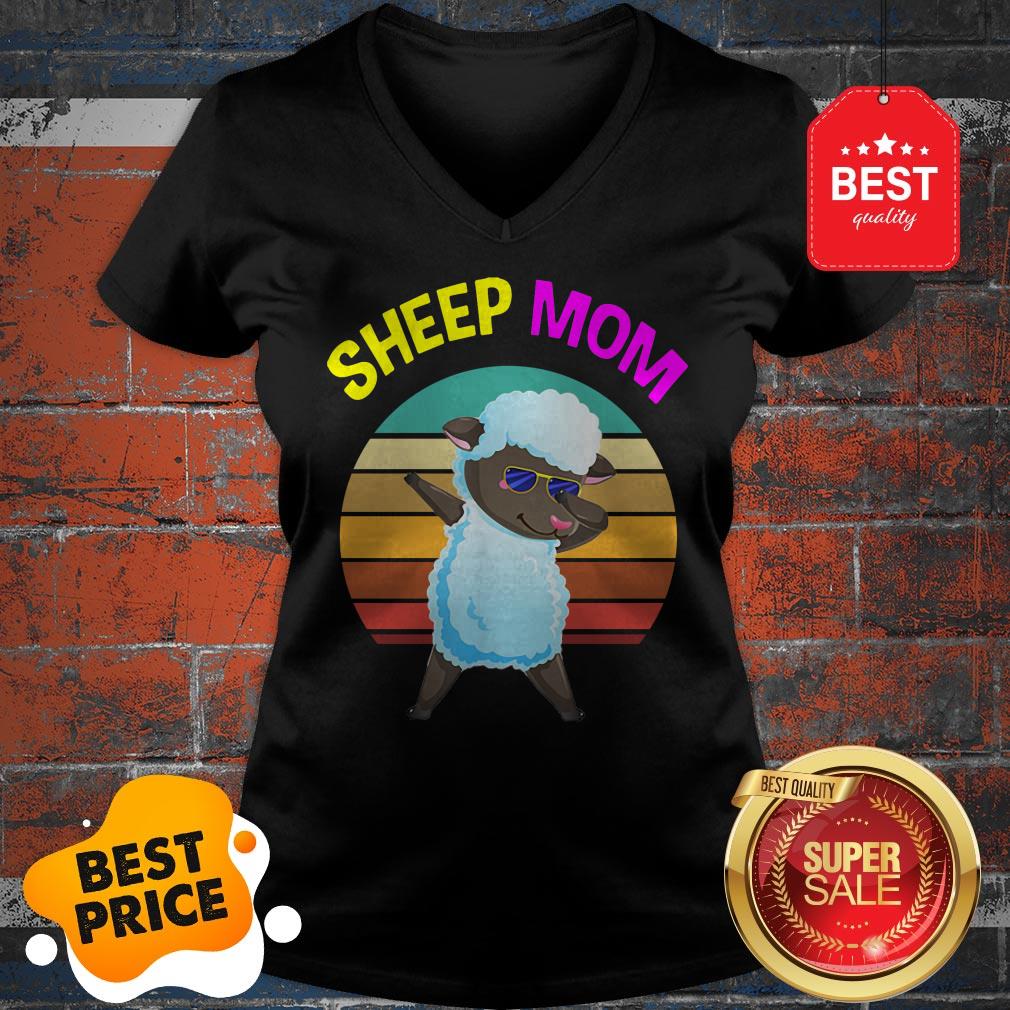 Official Cute Dabbing Sheep Mom Lovers Gifts Mama Mothers Shirt - Image 2