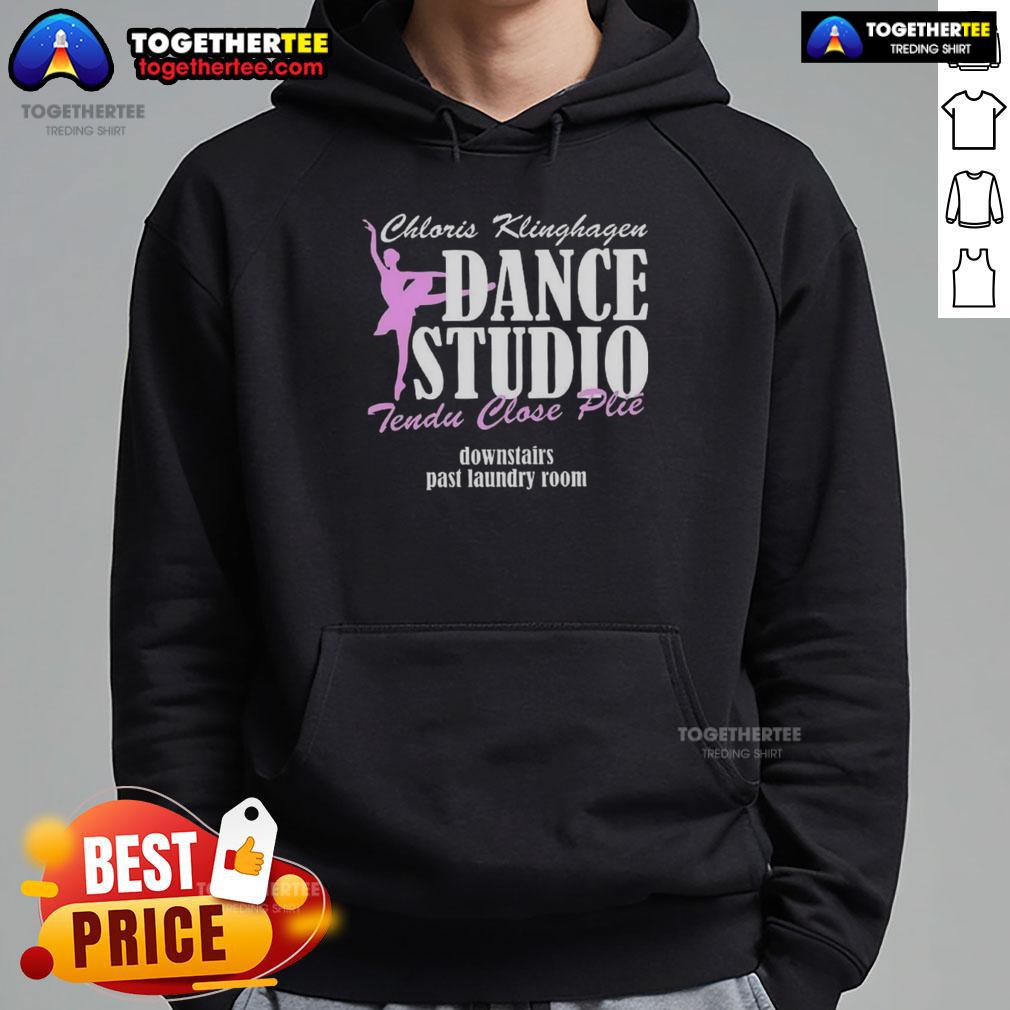 Hot Chloris Klinghagen Dance Studio Tendu Close Plie Downstairs Past Laundry Room Letter T-Shirt - Image 2