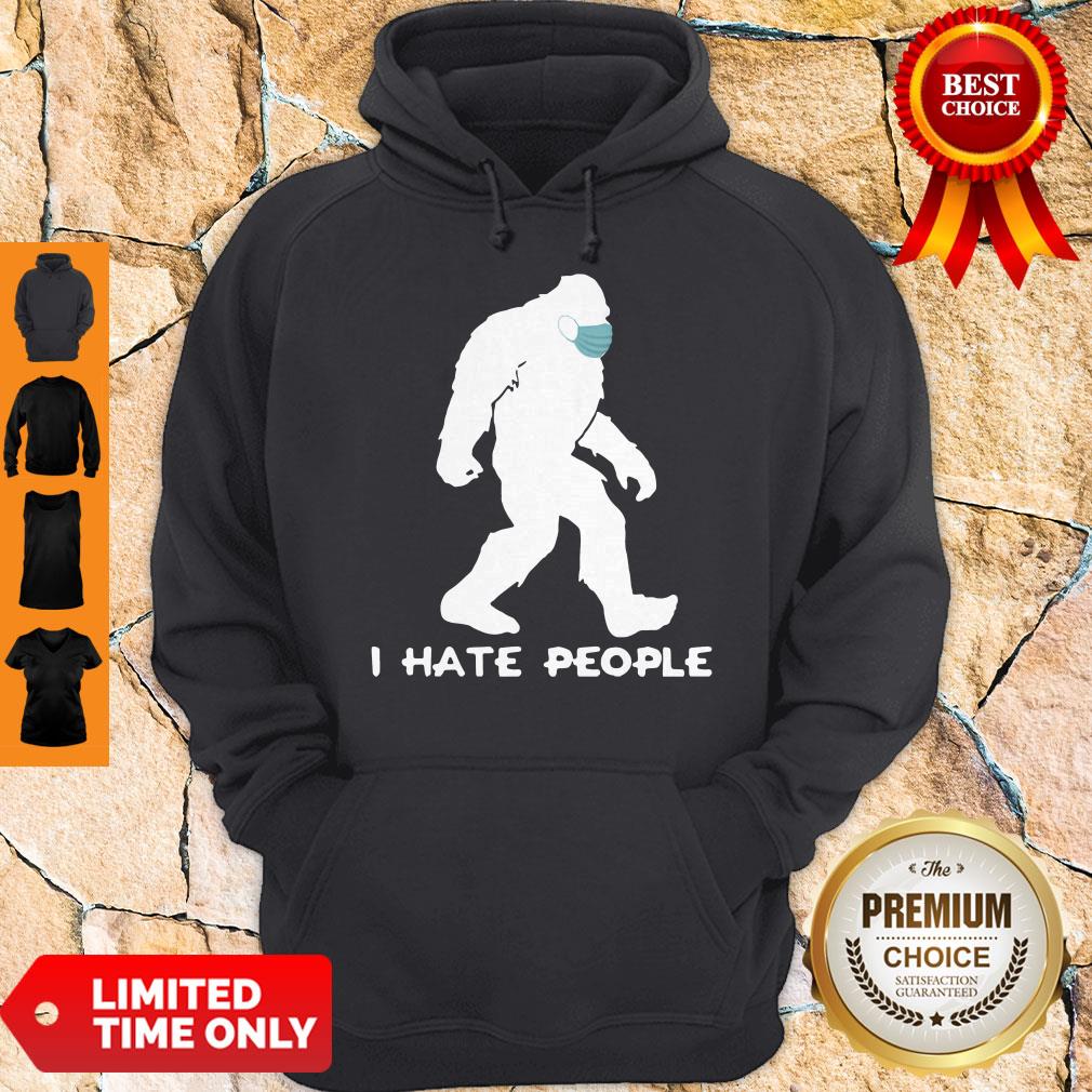 Awesome Bigfoot Mask I Hate People Shirt - Image 4