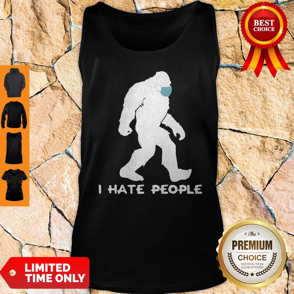Awesome Bigfoot Mask I Hate People Shirt - Image 2