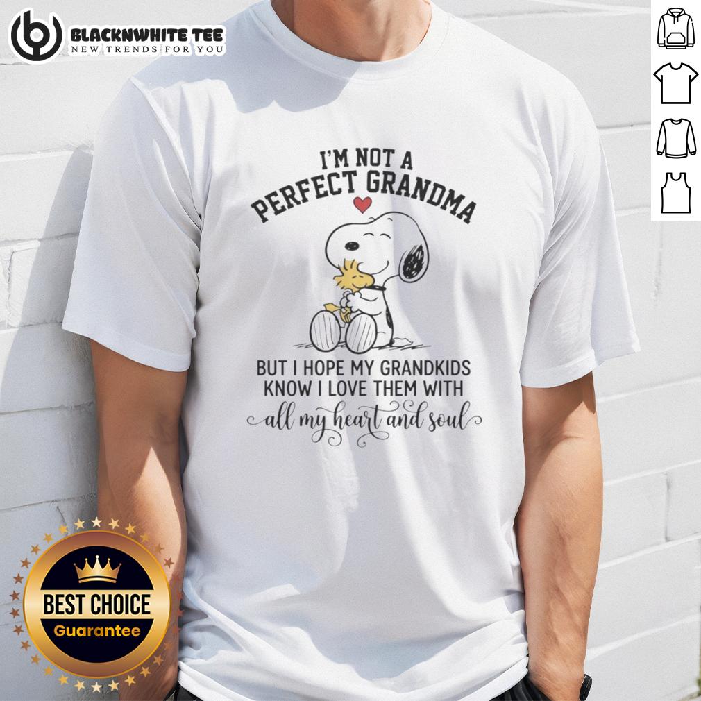 Good I'm Not A Perfect Grandma Snoopy But I Hope My Grandkids Know I Love Them With All My Heart And Soul T-Shirt