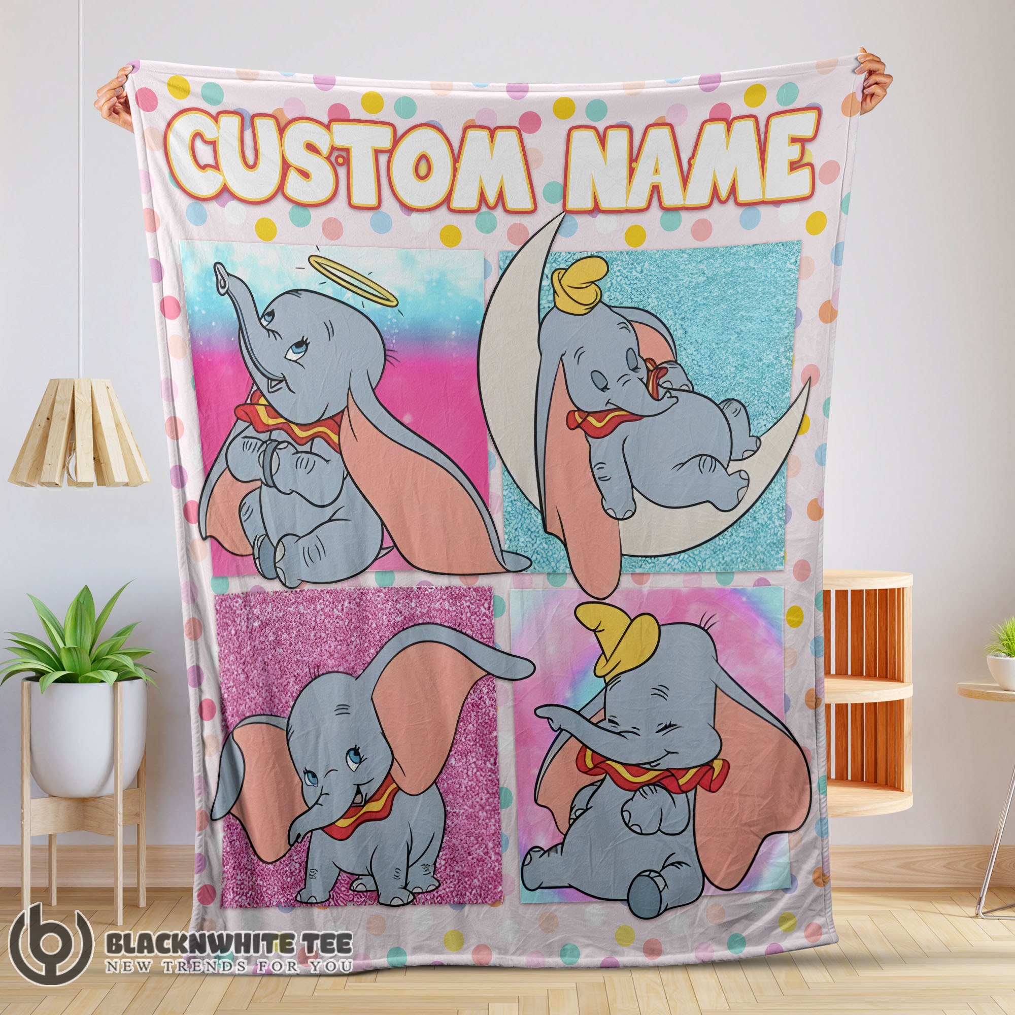 Perfect Good Disney Cartoon Baby Girl Elephant Dumbo Velveteen Cute Blanket Fleece Customized Blanket