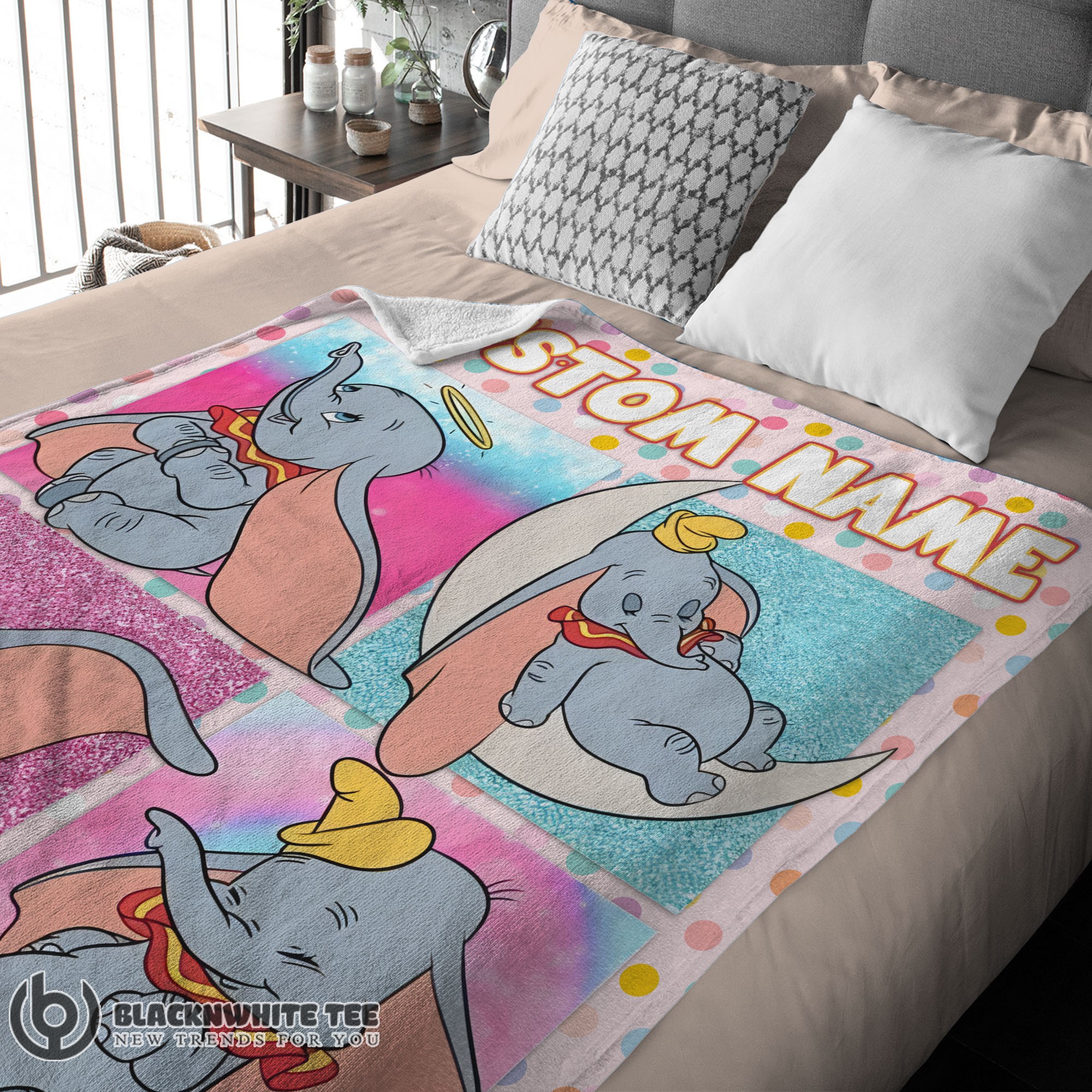 Perfect Good Disney Cartoon Baby Girl Elephant Dumbo Velveteen Cute Blanket Fleece Customized Blanket - Image 3