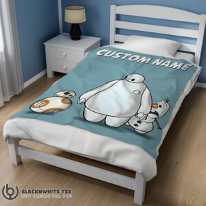Alternative view of Perfect Good Disney Cartoon Big Hero 6 Baymax With Friends Blanket Fleece Customized Blanket