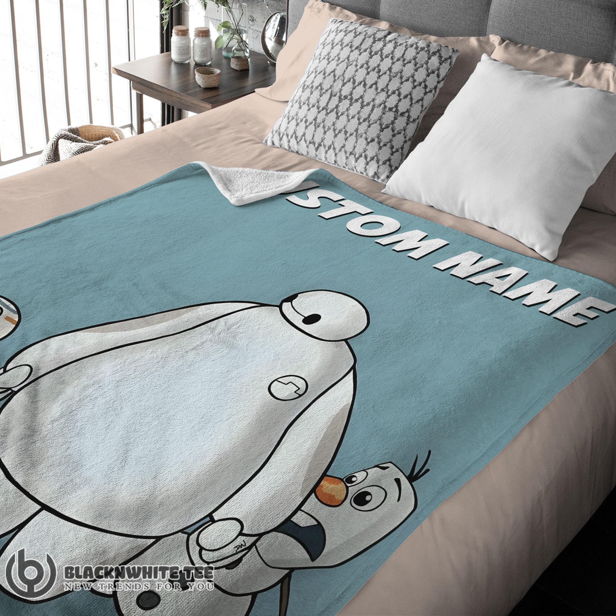 Perfect Good Disney Cartoon Big Hero 6 Baymax With Friends Blanket Fleece Customized Blanket - Image 3