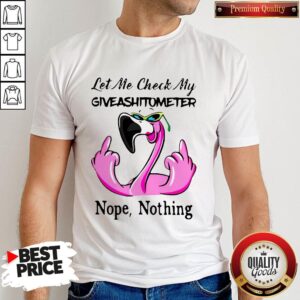 Love Let Me Check My Giveashitometter Nope Nothing Flamingo Shirt