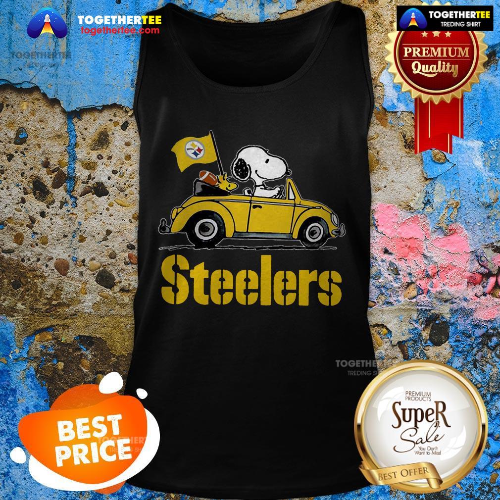 Official Snoopy Driving Volkswagen Pittsburgh Steelers Shirt - Image 3