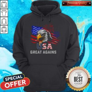 Alternative view of USA Great Again 4th Of July Bald Eagle American Flag Shirt