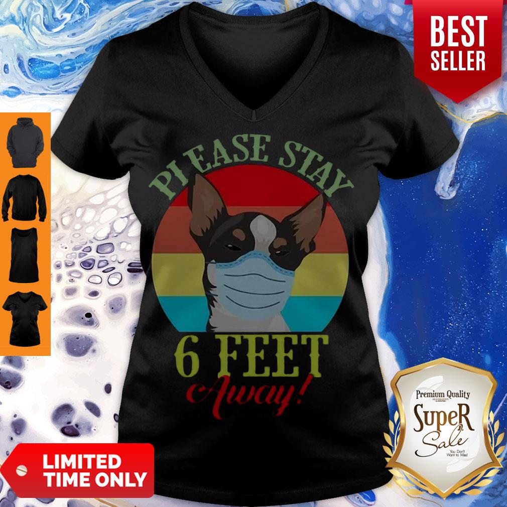 Good Chihuahua Please Stay 6 Feet Away Vintage Coronavirus Shirt - Image 5