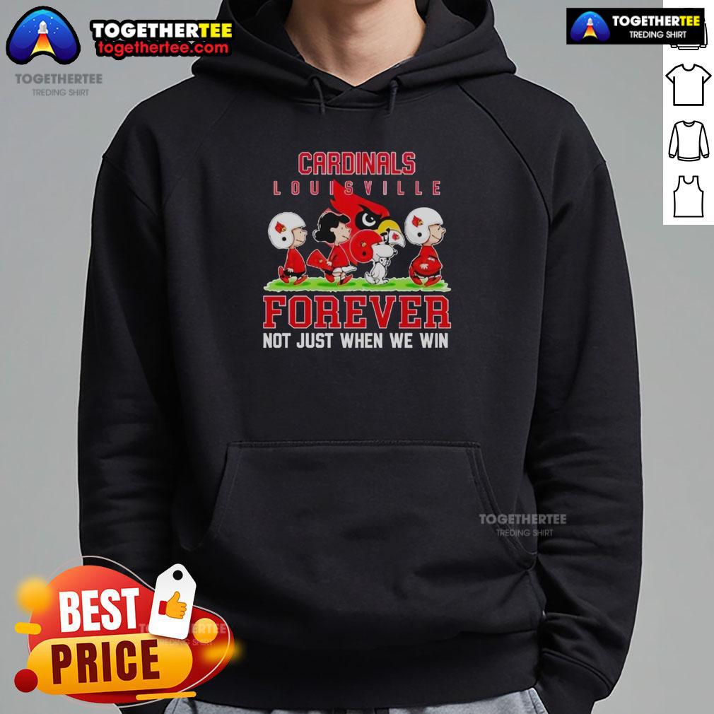 Official Peanuts Louisville Cardinals Forever Not Just When We Win T-Shirt - Image 2