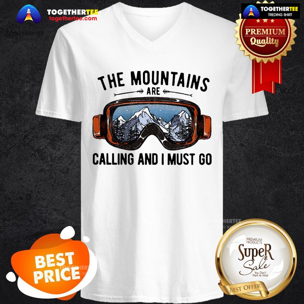 Official Skiing Sunglasses The Mountains Are Calling And I Must Go Shirt - Image 2