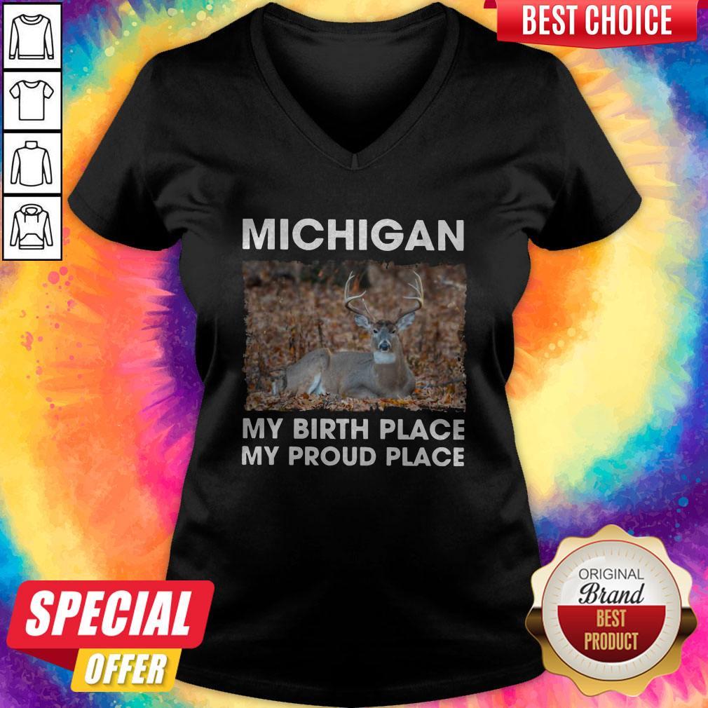 Top Michigan My Birth Place My Proud Place Shirt - Image 5