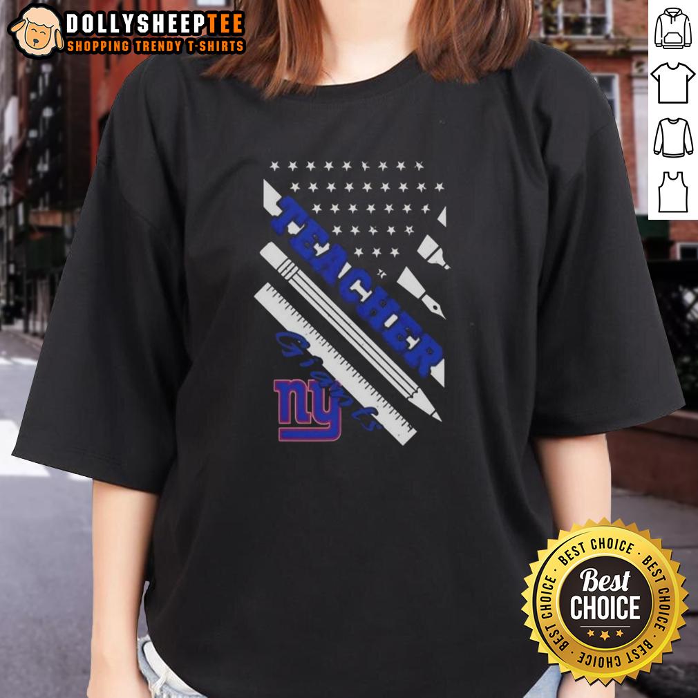 Hot New York Giants Football X Teacher American Flag T-Shirt - Image 2
