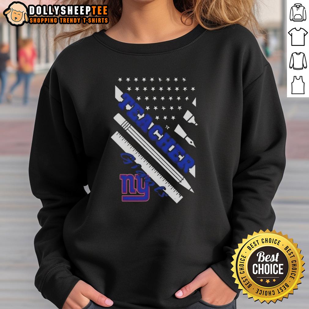 Hot New York Giants Football X Teacher American Flag T-Shirt - Image 4