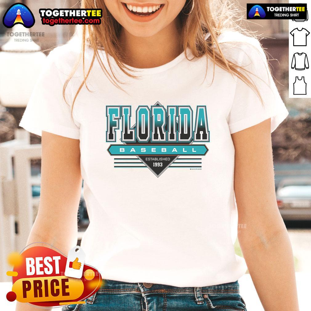Official Miami Florida Baseball Established 1993 Retro T-Shirt - Image 3
