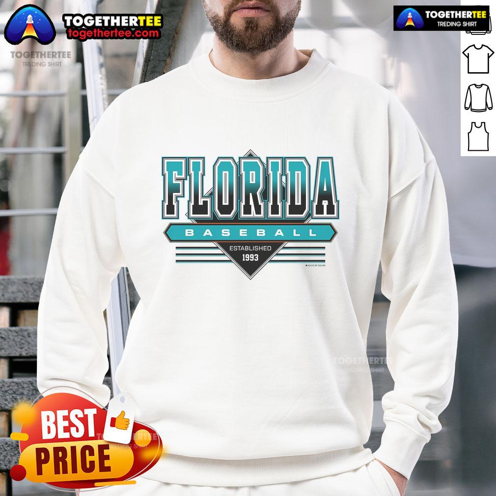 Official Miami Florida Baseball Established 1993 Retro T-Shirt - Image 5