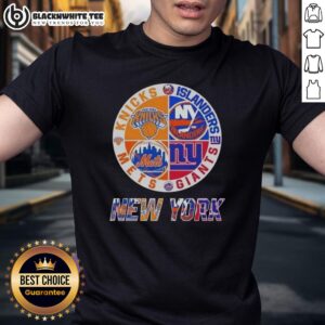 Original New York City Sports Knicks Islanders Giants Mets Logos Combine T-Shirt