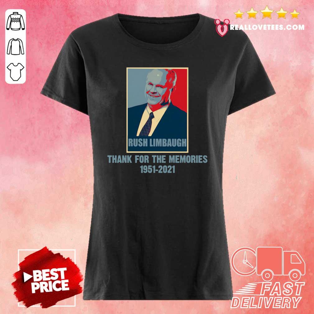 Official Rip Rush Limbaugh Thanks For The Memories 1951 2021 Obama Style Shirt - Image 3