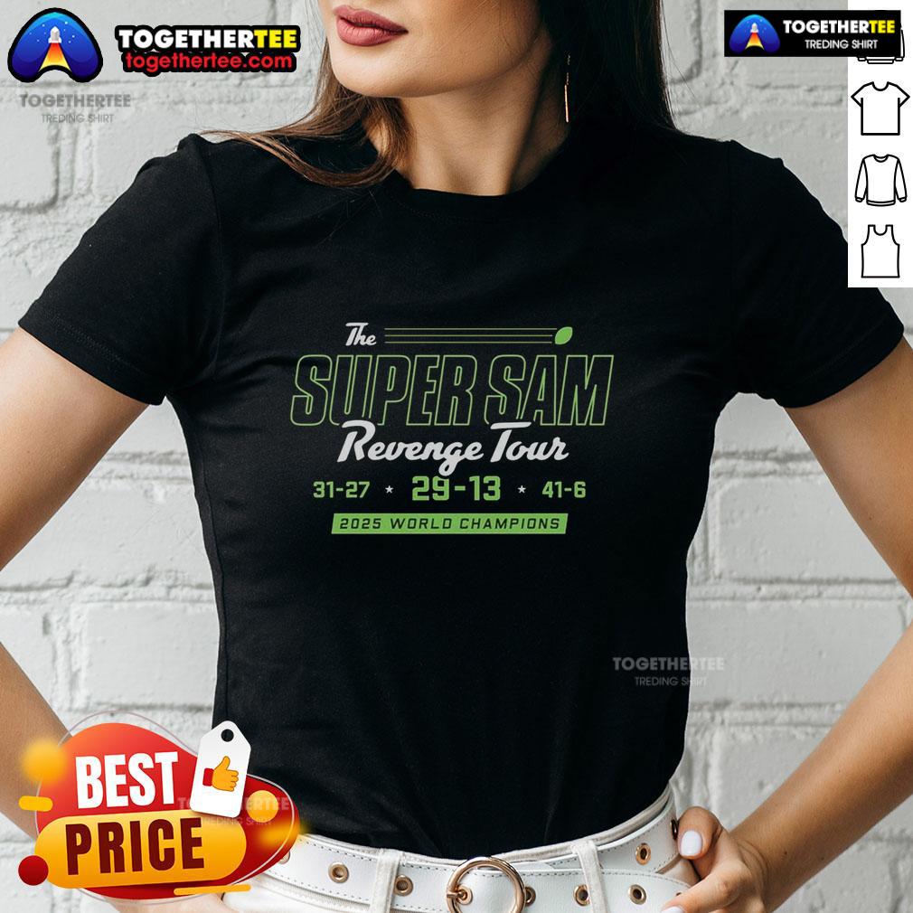 Good Seattle Seahawks NFL 2025 World Champions Super Sam Revenge Tour T-Shirt - Image 3